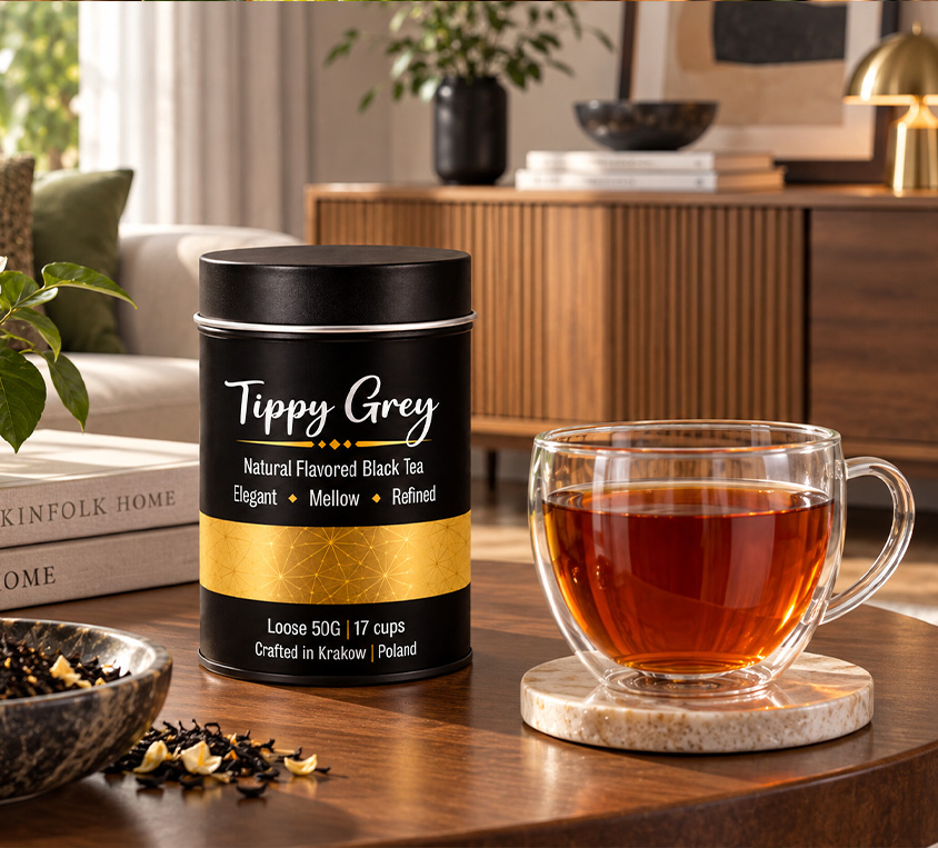 Tippy Earl Grey Leo Tea – Earl Grey z białą herbatą w metalowej puszce 50g